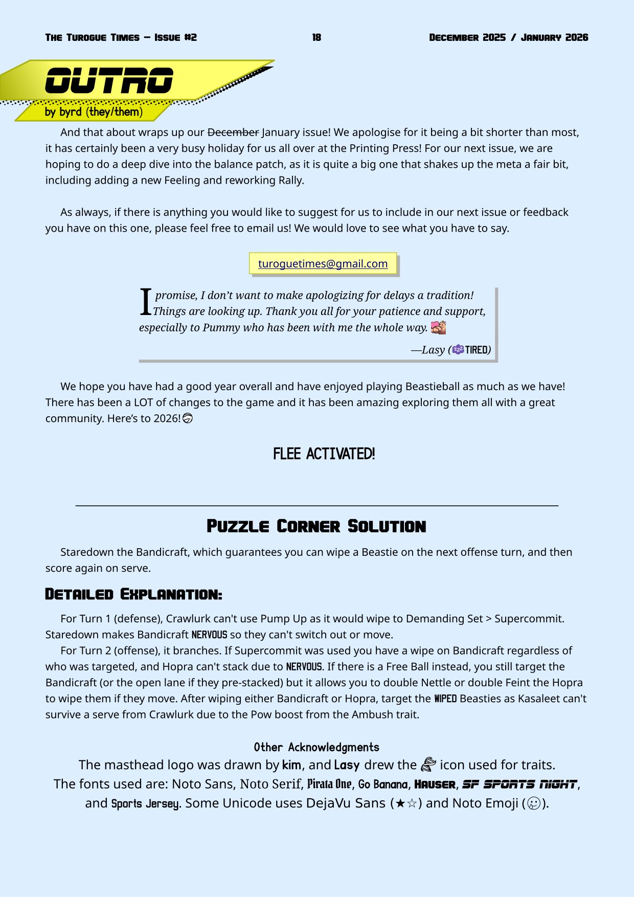 Page 18. Outro and puzzle solution